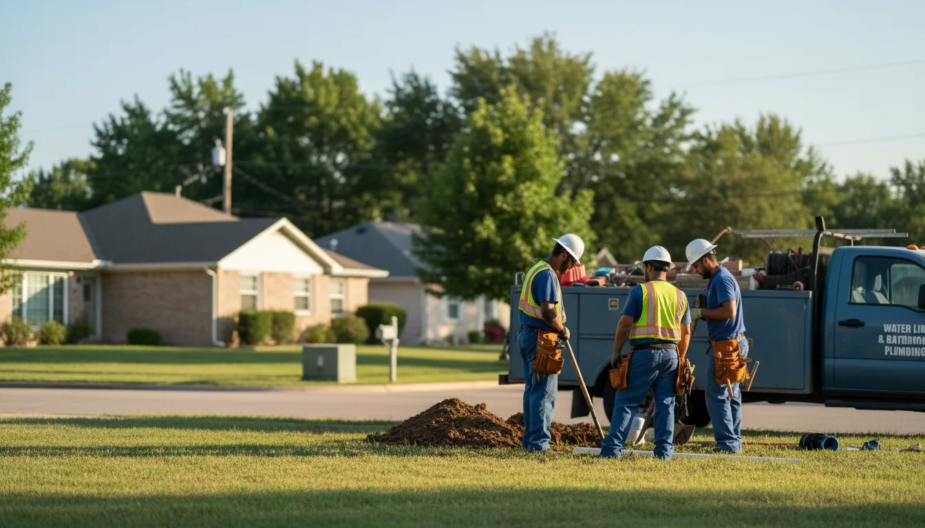 Residential water line and bathroom plumbing service in De Soto, KS